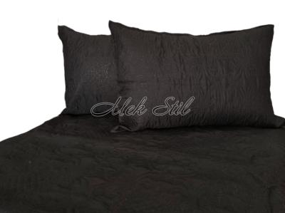 Спално бельо   Шалтета и кувертюри   Покривало за легло с калъфки цвят черен